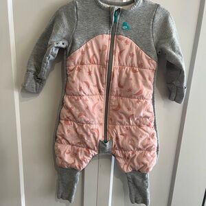NWOT Love To Dream Pink and Gray Kids Sleep Suit, 6-12M, 2.5 TOG